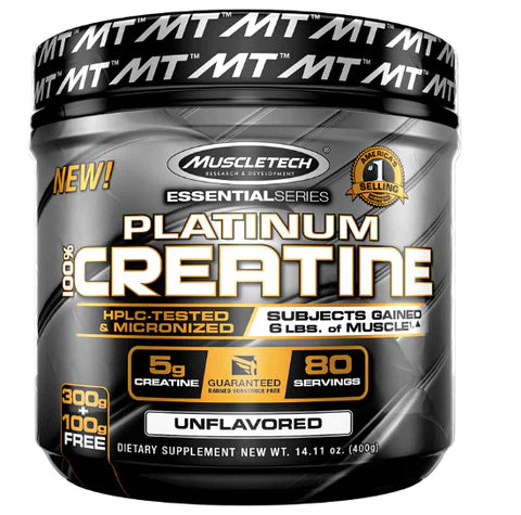 Reseña del Polvo de Monohidrato de Creatina MuscleTech Platinum: Aumenta el Rendimiento Físico y la Recuperación Muscular